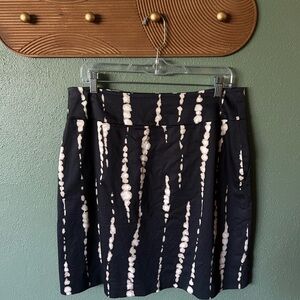 Ann Taylor Black and White Mini Skirt